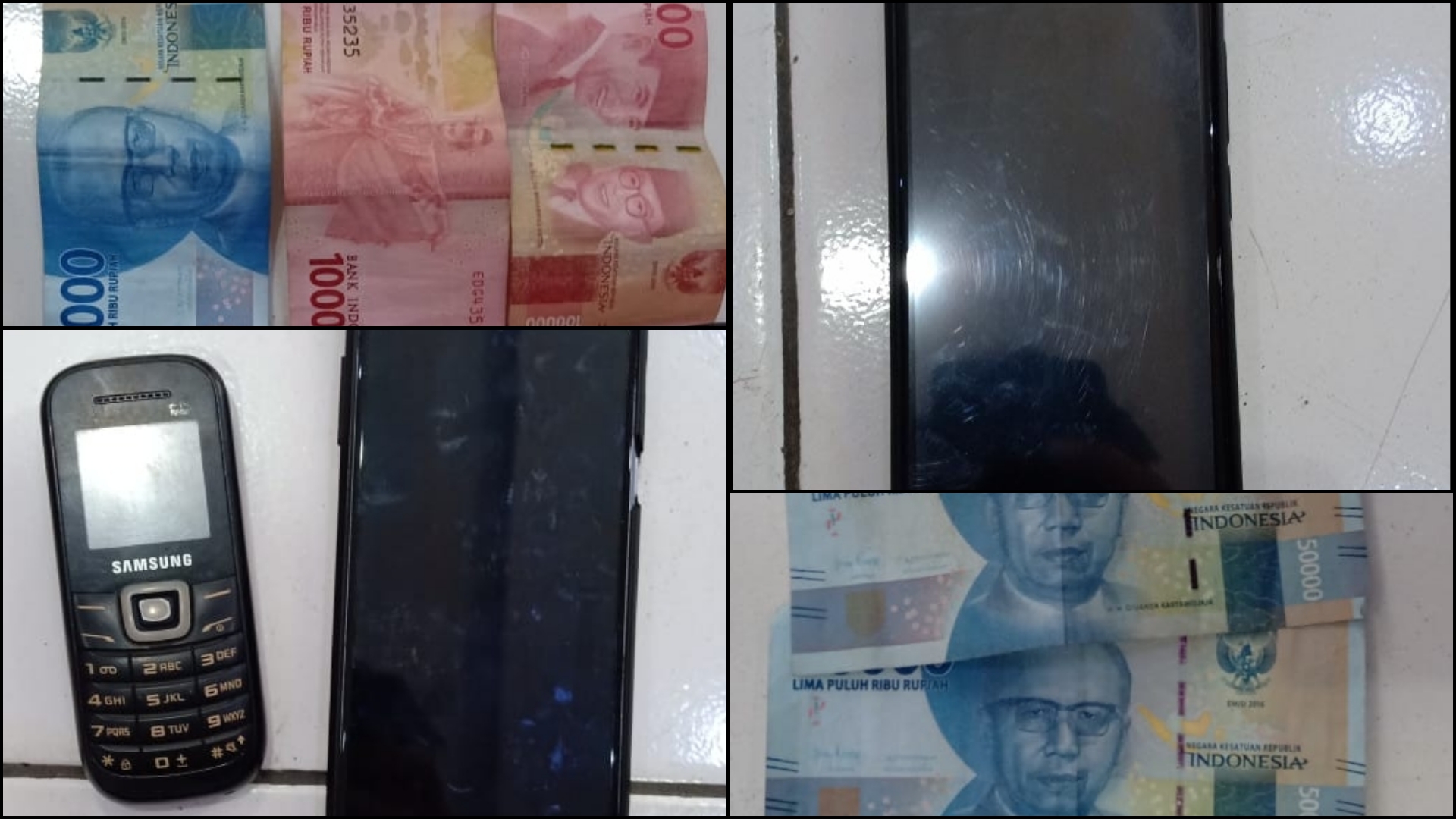 Barang bukti yang diamankan dari pelaku 
